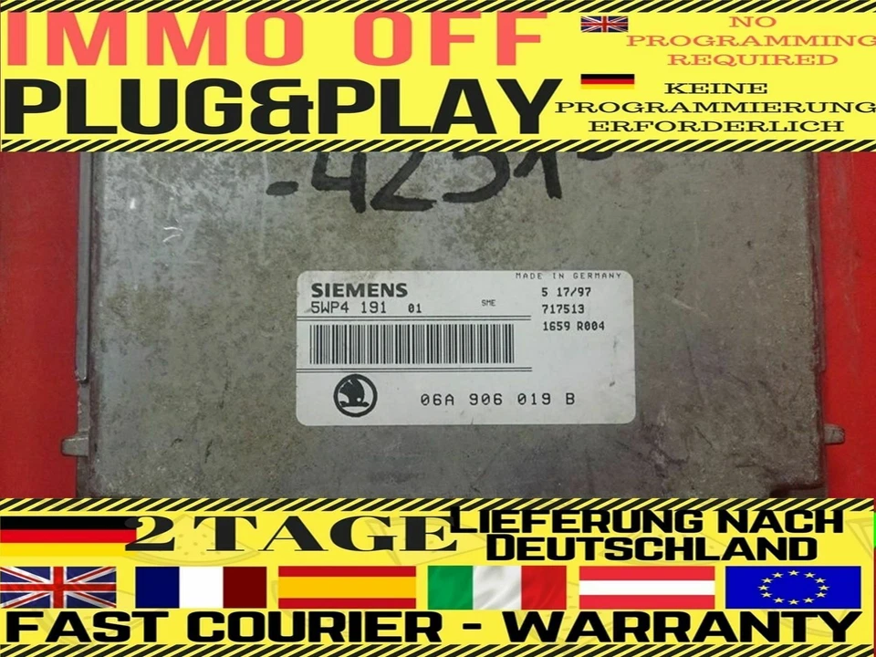 IMMO OFF / Plug&Play VW Golf IV Bora 1.6 ECU 06A906019B - CORRIERE VELOCE - Immagine 1 di 1