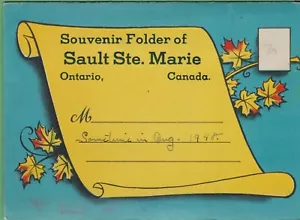 Vintage Postcard Fold-Out Folder Folio Souvenir Sault Ste Marie Canada 1948 - Picture 1 of 4