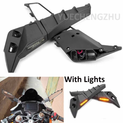 For Suzuki GSXR600 GSXR750 1000 GSX1300R Adjustable Wind Wing Side Mirrors W/LED - Image 1 of 4
