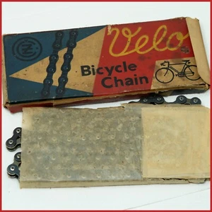 NUEVO DE LOTE ANTIGUO VELO CHECOSLOVAQUIA CADENA BICICLETA DE COLECCIÓN PISTA DE UNA SOLA VELOCIDAD 1/8 - Imagen 1 de 3