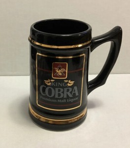 Vintage Budweiser Anheuser Busch King Cobra Premium Malt Liquor Stein Mug