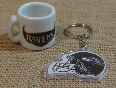 NFL Gift Set Baltimore Ravens Mini Mug and Key Chain Super Fan Lot  - Image 1 of 2