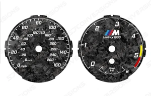 BMW E81 E82 Diesel Version 2 M Sport Custom Forged Carbon Dial Cards Gauges - Picture 1 of 1