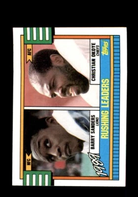 1990 Topps - #28 Rushing Leaders  Barry Sanders - Image 1 of 2