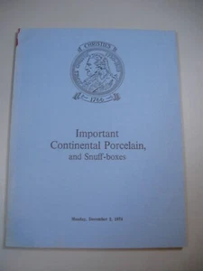 Christie's Important Continental Porcelain and Snuff Boxes 1974 - Picture 1 of 6