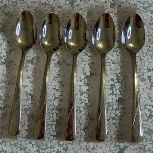 Oneida Oceanic Edelstahl Demitasse Espressolöffel 5er Set ca. 4,5" - Bild 1 von 4