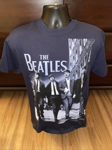 NWT VTG The Beatles T-shirt Adult Sz M Navy Blue 2005 Apple Graphic Music Band - Picture 1 of 7