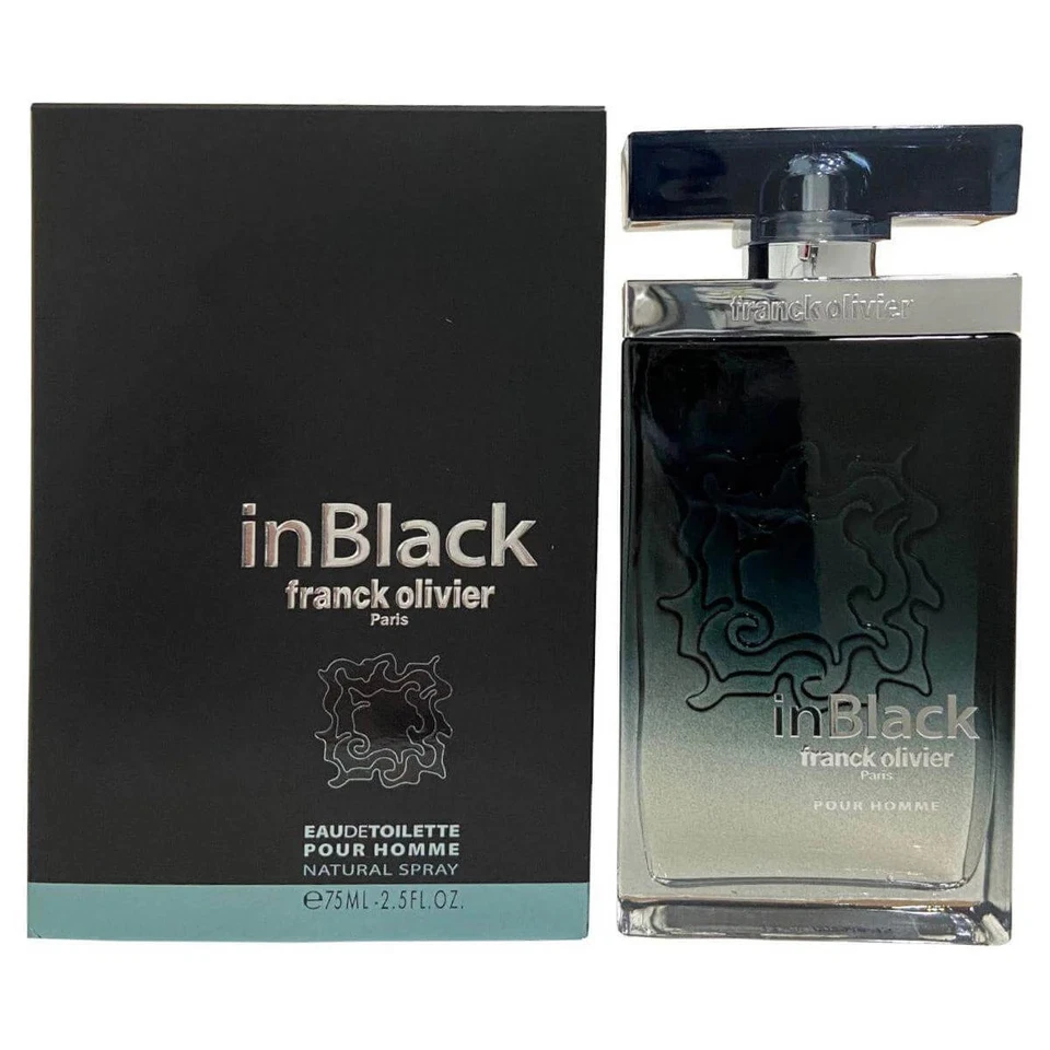 Colônia masculina In Black por Franck Olivier Eau de Toilette 2,5 oz nova na caixa - Imagem 1 de 1