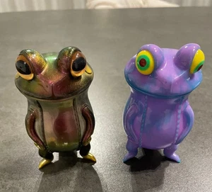 Pitcher Plant Frog Utubo Kaeru sofubi soft Vinyl Figure set of 2 used - Picture 1 of 2