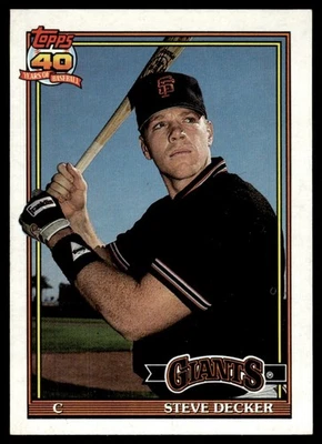 1991 Topps Traded Gray Backs Steve Decker Rookie San Francisco Giants #29T - Image 1 of 2