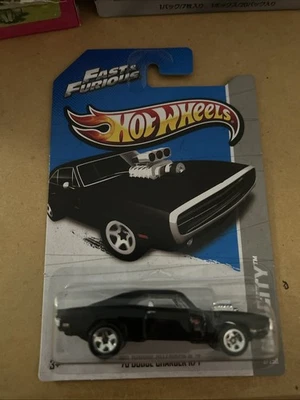 HOT WHEELS ‘70 DODGE CHARGER BLACK FAST AND FURIOUS LONG CARD - Image 1 of 2
