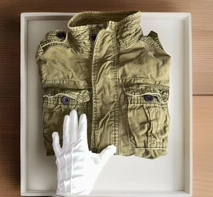 VTG Abercrombie & Fitch Jacket Men's Medium Green Safari Cargo Utility Military - Picture 1 of 8