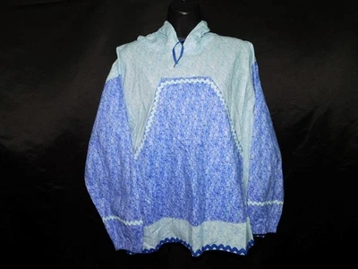 Camisa con Capucha Azul Púrpura Kuspuk Nativo de Alaska 2X Bolsillos Tradicionales 2XL Foto 1 de 4