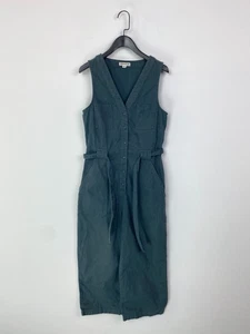 Whistles Teal Plain Utility Jumpsuit Sleeveless Wide Leg Button Front UK 8 - Picture 1 of 8