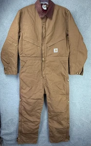 Carhartt Overall Herren 44 Regular Duck Canvas gesteppt gefüttert isoliert Arbeitskleidung US - Bild 1 von 13