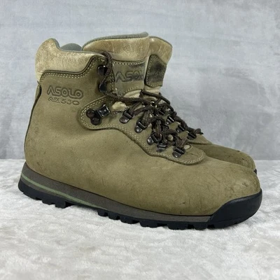 Botas de Senderismo Asolo Para Mujer 9.5 Cuero Verde AFX 530 Con Cordones Medio Top Gorpcore Foto 1 de 4