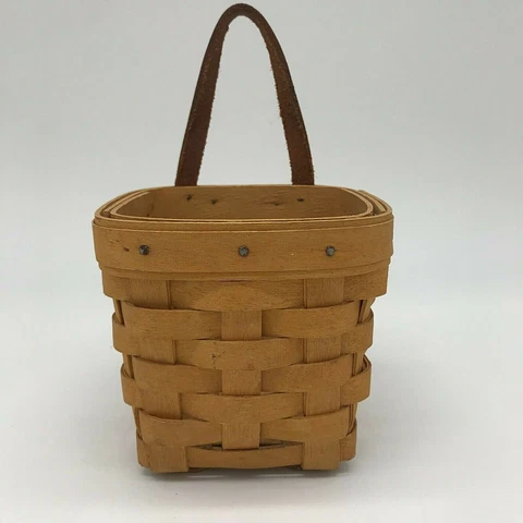 Longaberger 2000 Chives Booking Basket Wall Hanging Key Gate Keeper Basket Cover