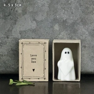 Este de la India porcelana regalo fantasma en caja "LOVE YOU BOO" ¡Sin plástico! - Imagen 1 de 1