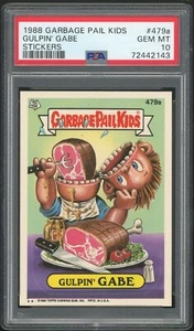 1988 Topps Garbage Pail Kids 12th Series #479a Gulpin' Gabe PSA 10 GEM MINT Os12 - Picture 1 of 2