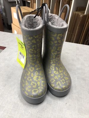 Western Chief Kids Faux Fur Lined Rain Boots Color Princess Kitten Size 9/10 - Image 1 of 4