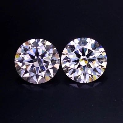 3.49 CTS White moissanite round cut 2pcs gemstones - Image 1 of 2