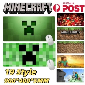 Creeper Gaming Keyboard Mouse Pad Steve Large Desk Mat Mousepad Non-Slip Gift AU - Picture 1 of 25