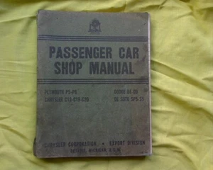 Chrysler C18 C19 C20 Plymouth P5 P6 Dodge D8 D9 De Soto SP5 S5 Workshop MANUAL - Picture 1 of 12