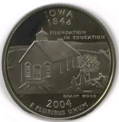 2004 S Iowa State Quarter- Copper Nickel 25 C Reeded Edge Coin-24.3 MM 6.3 Grams - Image 1 of 4