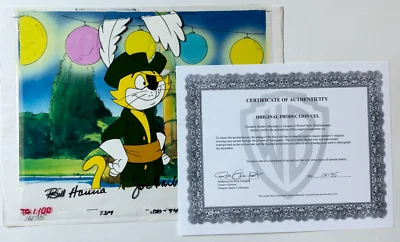 Celda de animación original firmada Top Cat Hanna Barbera con certificado de autenticidad Foto 1 de 4