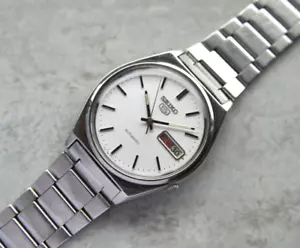 August 1991 Seiko 5 7009 3140 Automatic White Dial Men’s Bracelet Watch - Picture 1 of 23