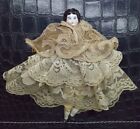 Vintage 1890'S Doll With China Head, 15,5Cm Cloth Body, Hiermany K.