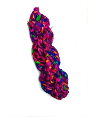 Silk cord Braided Sari Silk Ribbon Cording 3 Ply silk braid Funky Recycled Silk - Image 1 of 4