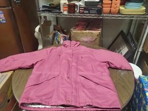 VINTAGE Country Classic By Brooks Women’s Jacket Lined Barn Chore Rose Pink SZ L - Picture 1 of 15