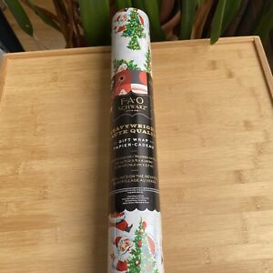 FAO Schwarz Vintage Santa Christmas Tree Nostalgic Wrapping Paper Roll NWT