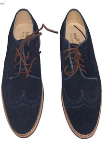Walk-Over Brogue Wingtips per Scoop NYC Navy Suede Geo. E. Keith taglia 9,5 nuovo - Foto 1 di 12