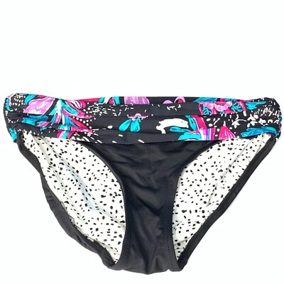 Anne Cole Nuevo X-Pequeño Negro Floral That's a Wrap Plegable Pantalones de Natación XS Foto 1 de 4