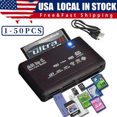 Memory Card Reader Mini 26-IN-1 USB 2.0 High Speed For CF xD SD MS SDHC Lot - Image 1 of 4