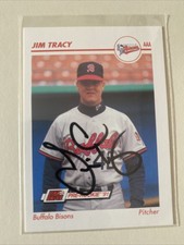 1991  Line Drive Jim Tracy Autographed Card
