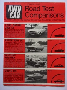 Ford Consul GT Rover P6 Ventora Volvo 144 orig 1972 Autocar Straßentest Vergleich - Bild 1 von 7