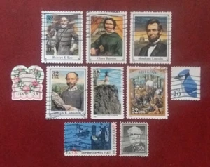US 1973-1996 Postally Used Selection Civil War Blue Jay Love Tea F-XF 1949 - Picture 1 of 2