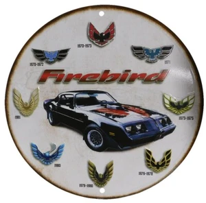 Firebird mehrere Embleme 70er - 1981 rund 12" Blechschild - lizenziert - Bild 1 von 2