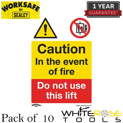 Sealey Caution Do Not Use Lift Warning Safety Sign Self-Adhesive Vinyl 10 Pack - Image 1 of 2