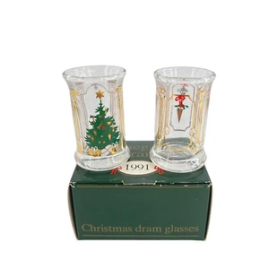 Holmegaards Christmas Shot Glasses 1991 Jette Frolich Michael Ban Denmark - Picture 1 of 9