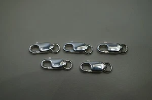 Chiusura artiglio aragosta in argento sterling 925 confezione da 5, dimensioni - 11,5 x 4,5 x 2,5 mm - Foto 1 di 3