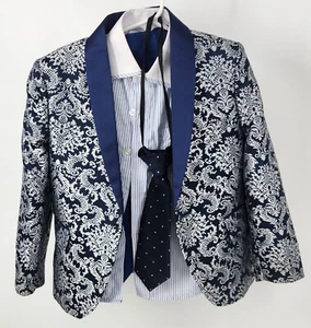 Kidsworld of USA 3 Piece Tuxedo Size 5 With Shirt & Tie (Blue & Grey) - Picture 1 of 23