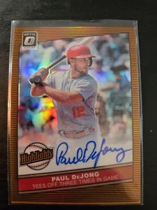 2020 Donruss Optic Highlights Signatures Orange Paul DeJong Auto /50 Autograph - Picture 1 of 2