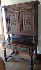 Jacobean Revival Breakfront Cabinet – Hand Crafted Copper Panels – Lion Head