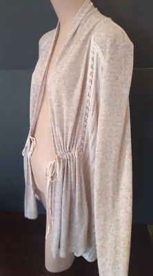 Cárdigan Miss Me Abierto Color Crema Ajustable Talla Grande para Otoño Invierno Primavera Foto 1 de 4