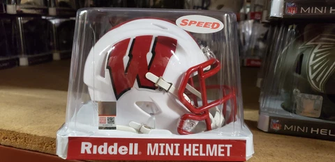 WISCONSIN BADGERS NCAA Mini Speed Football Helmet RIDDELL Cover