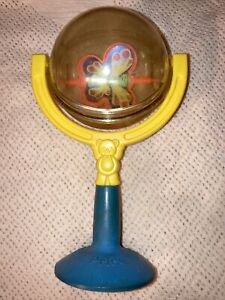 Vintage Fisher Price Baby Rattle!! Butterfly Ball,Suction Cup Base!! 1981!!